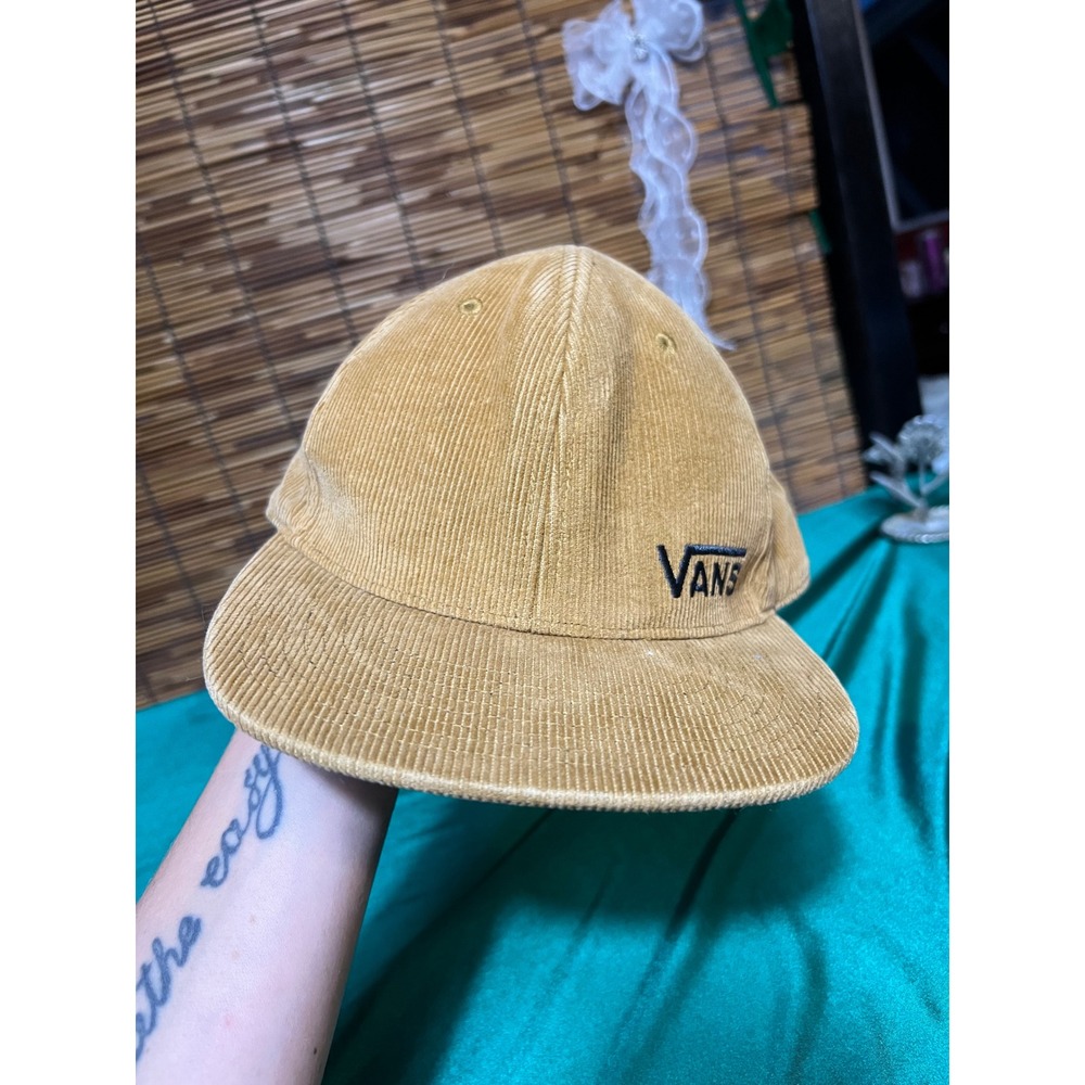 Vans OS Adjustable Snapback Hat Mustard Tan Corduroy Cotton Skater Cap